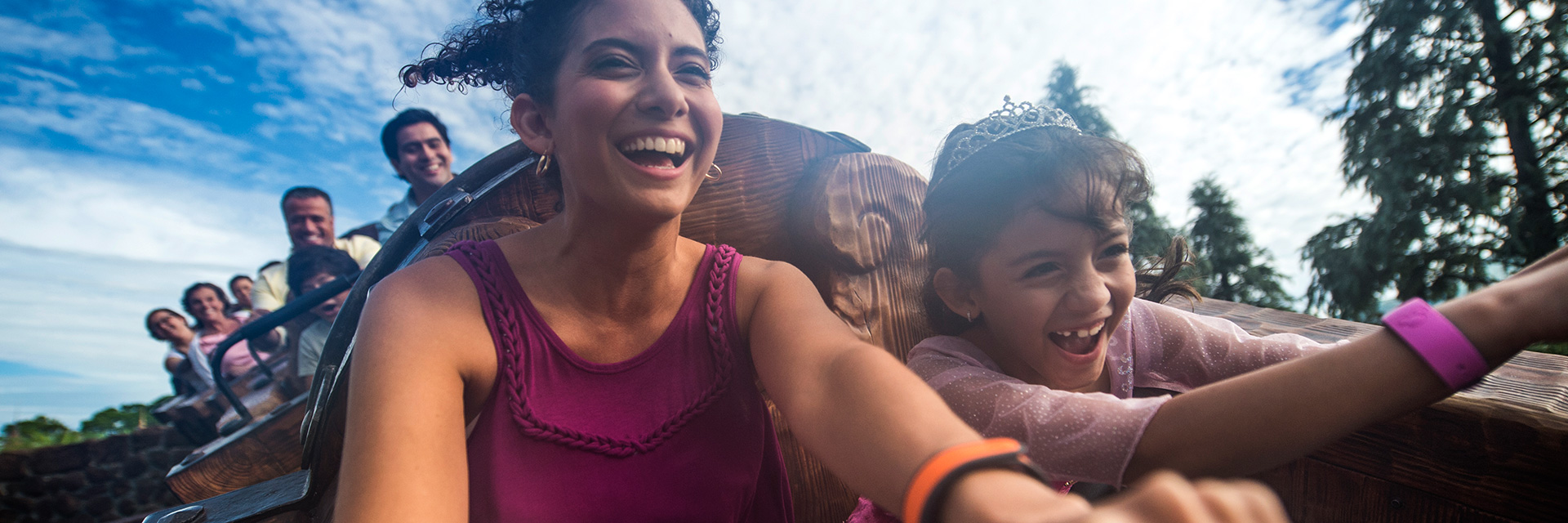 Mom and Child wearing Magic Bands