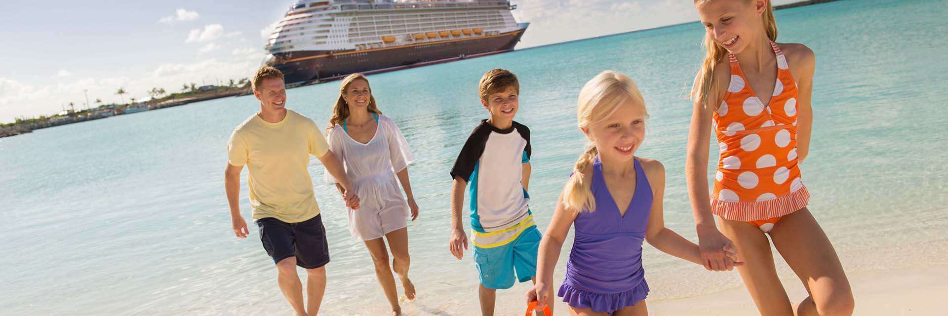 Family on Beach at Castaway Cay
