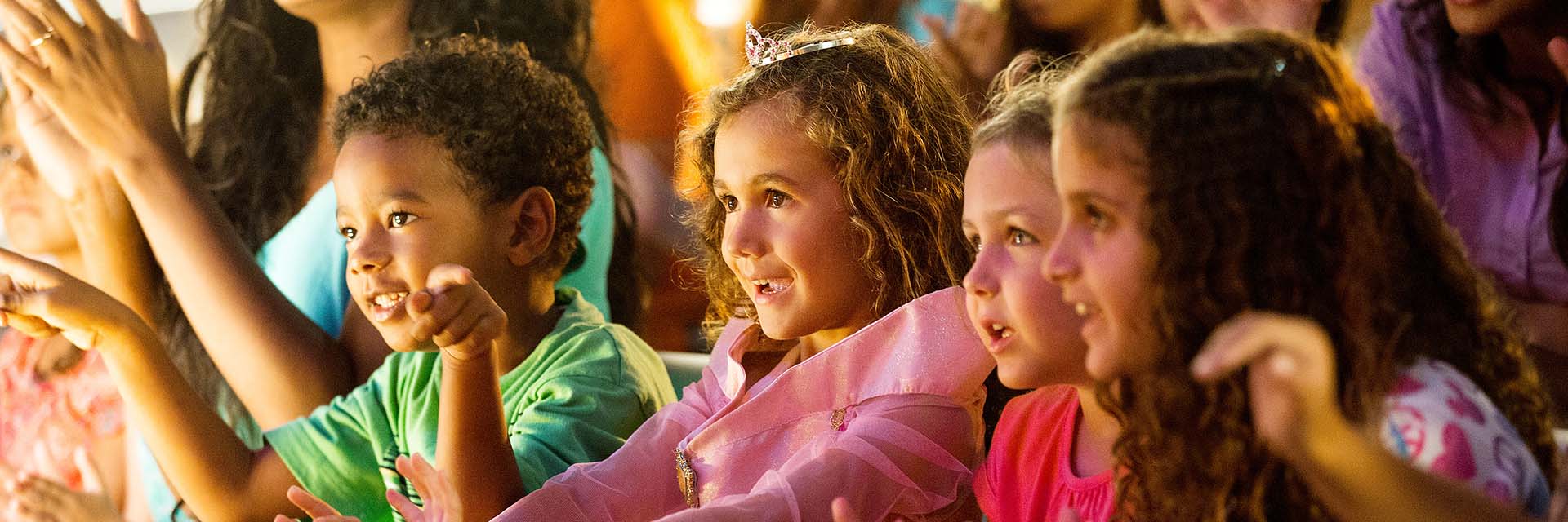 dlr planning 05; AA boys and girls; smiles; watching a show