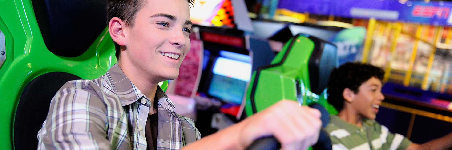 dlr planning 19; racing arcade game; AA; two teenage boys