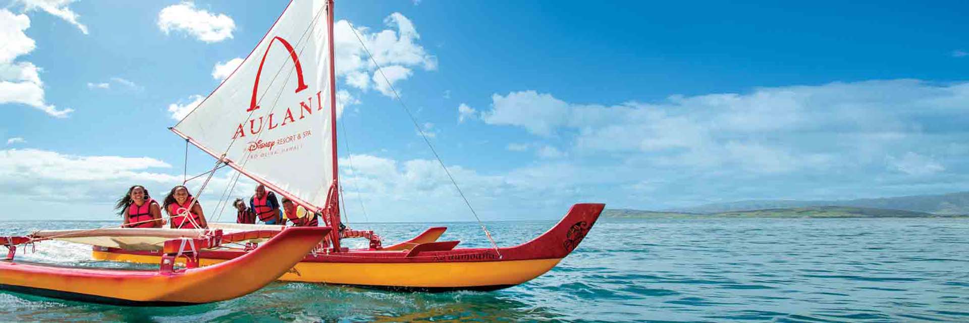 Water Activities at Aulani Sailing Canoe in Ocean