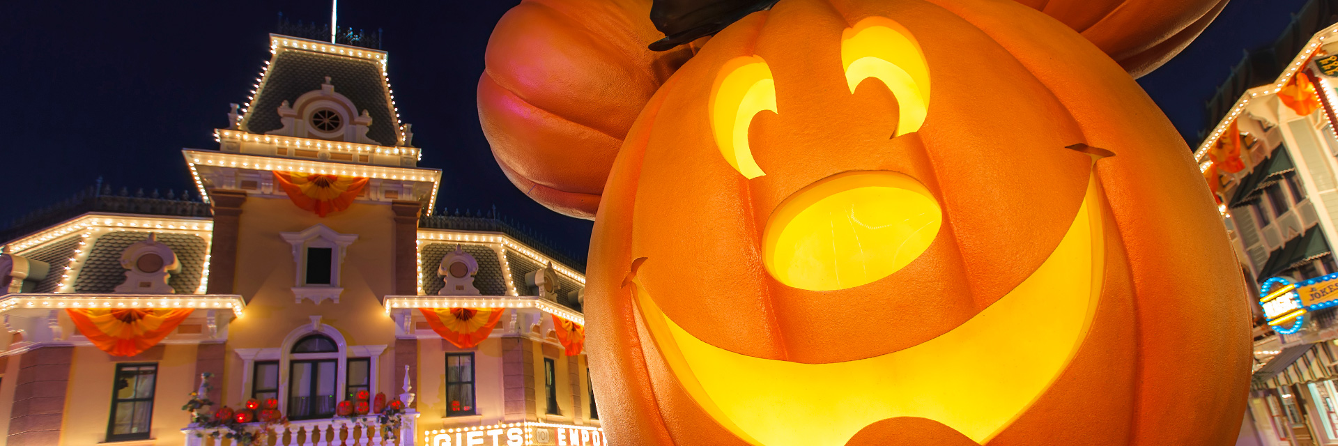 Disneyland Resort Halloween Mickey Pumpkin Decoration; Main Street