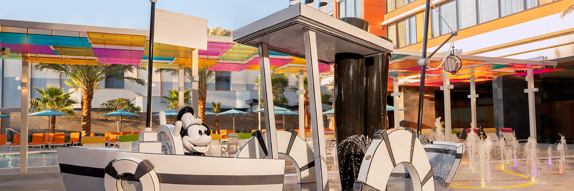 Steamboat Willie on his boat - Disney Vacation Club Spring Header