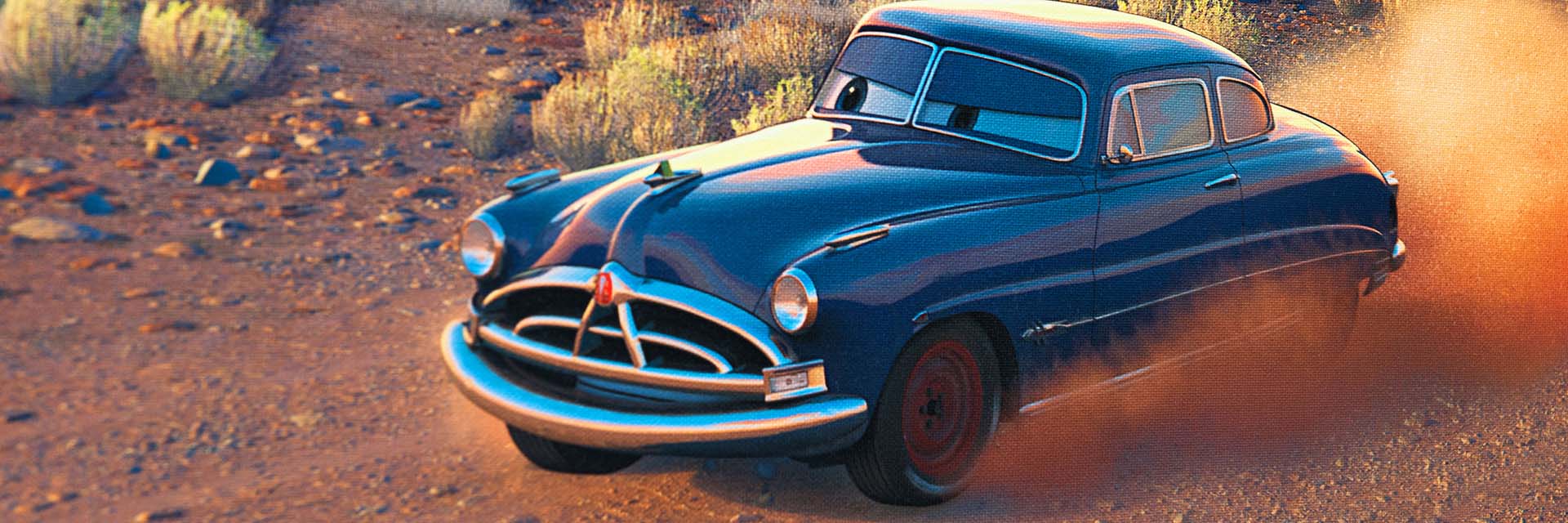 Doc Hudson in Cars Land Drifting in the dessert (Cars); DLR