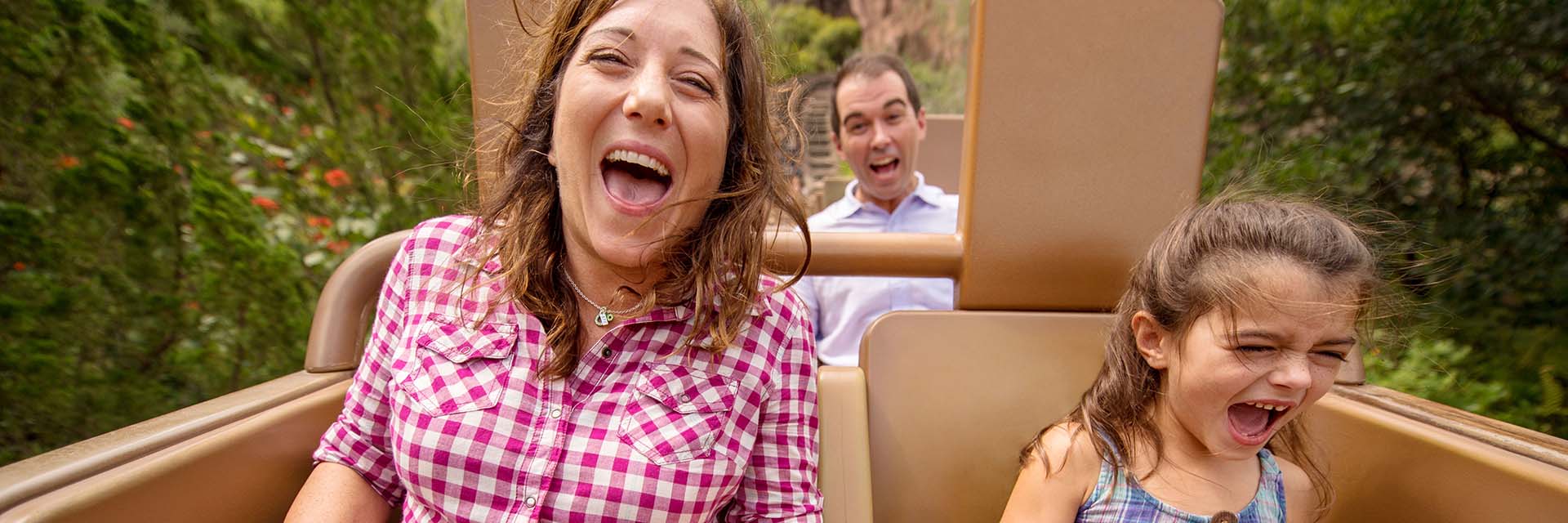 Family riding Expedition Everest