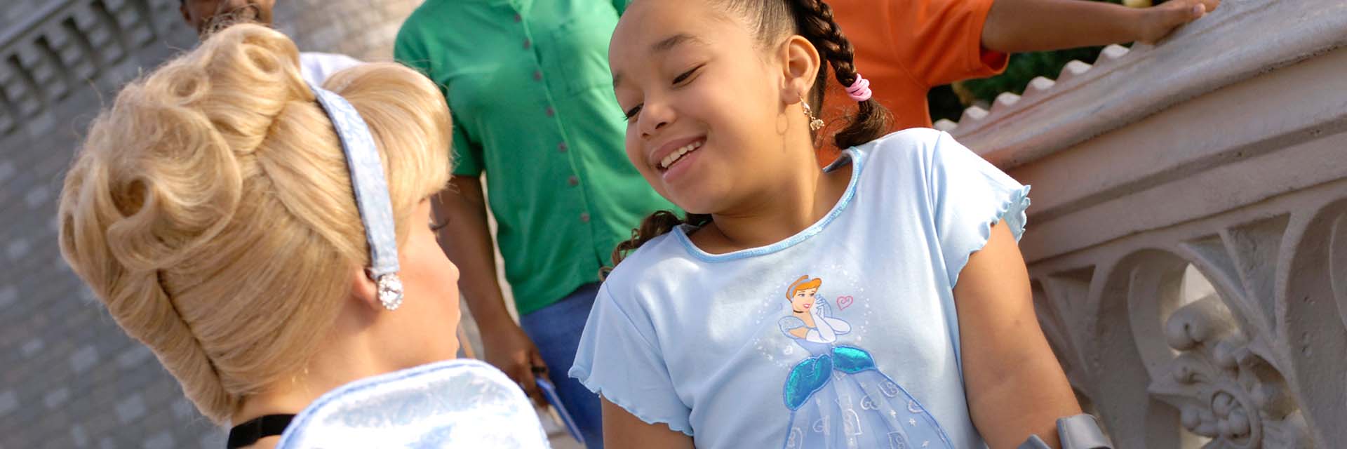 AA; Disabled girl; Cinderella; Cinderella's castle; Magic Kingdom; meet and greet