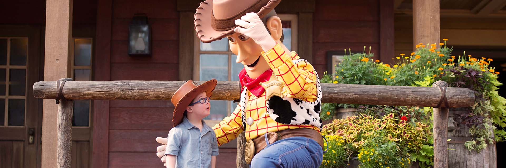 Child with Woody at Disney' Fort Wilderness Resort and Campground