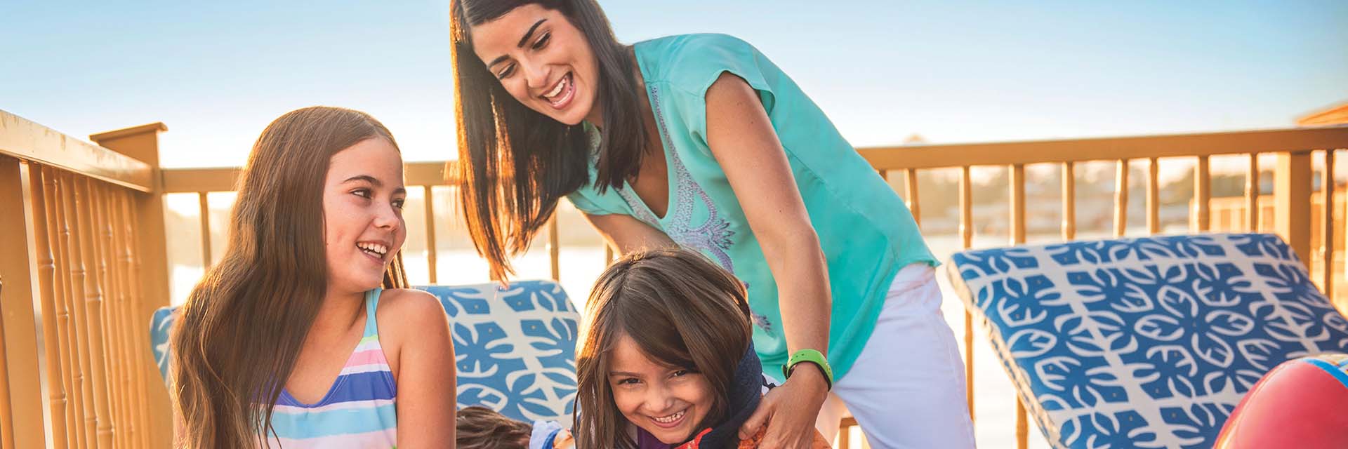 mom with kids; two girls