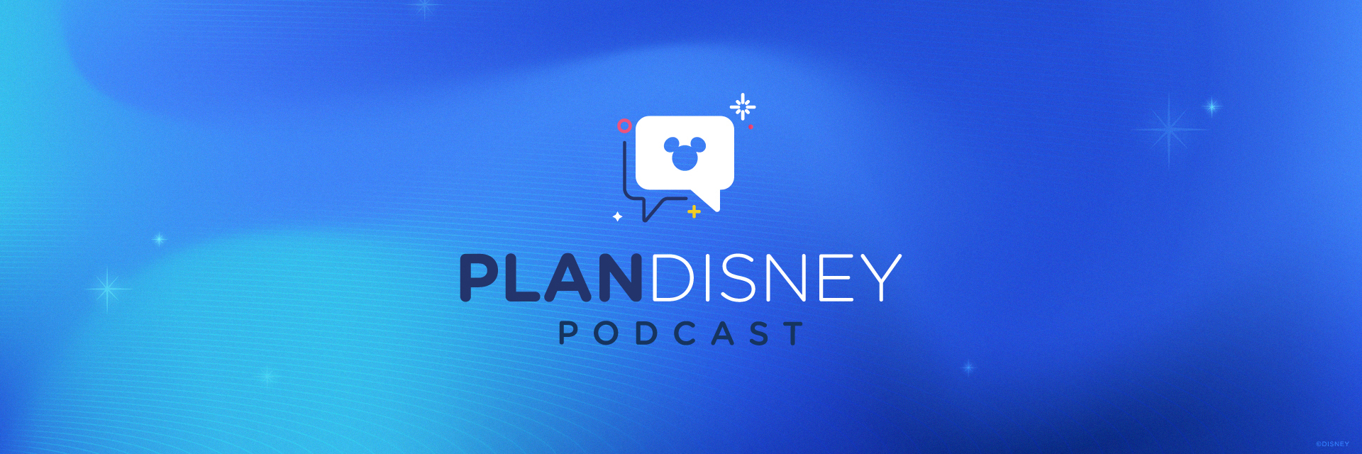 Graphic for the PLANDISNEY PODCAST - page contains links to podcast
