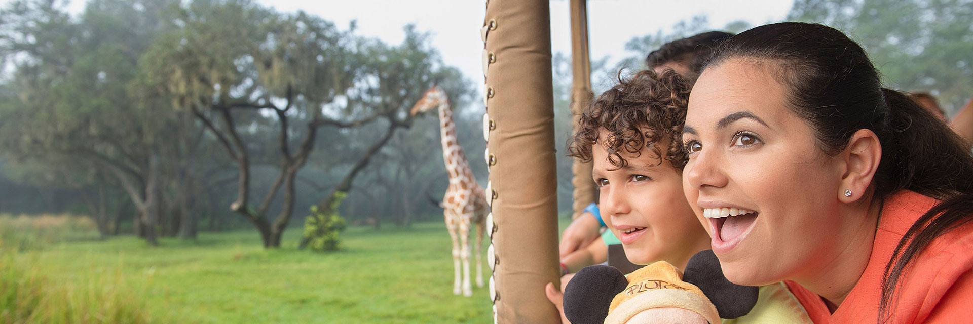 Mother, Son, Giraffe, Kilimanjaro Safaris, Animal Kingdom, Savannah