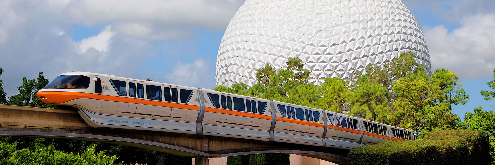 Epcot Monorail around Spaceship Earth