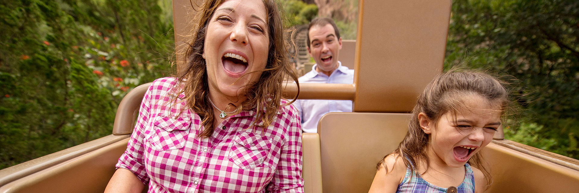 Mom and daughter on Expedition Everest; Animal Kingdom
